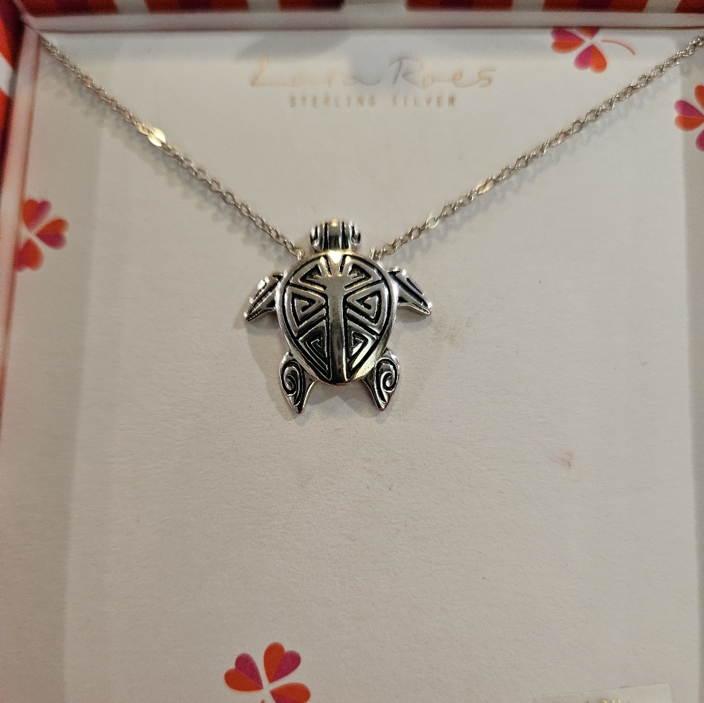 Sterling silver turtle necklace